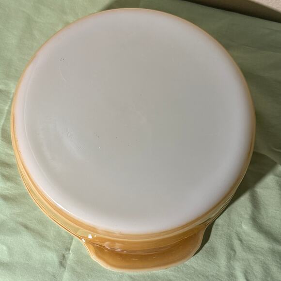 Fire King 8” Peach Luster casserole baking dish. Vintage mid-century - Picture 2 of 8